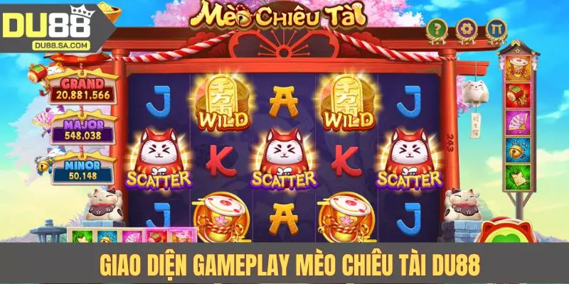 Giao diện gameplay Mèo Chiêu Tài DU88 Giao diện gameplay Mèo Chiêu Tài DU88